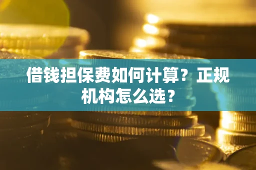 北京借钱担保费如何计算？正规机构怎么选？